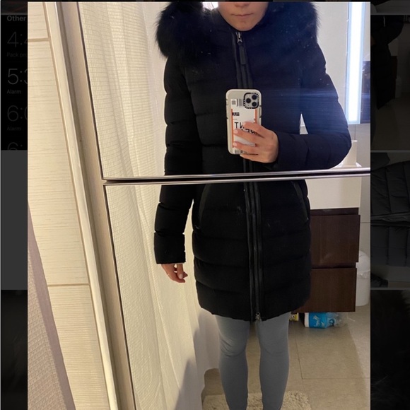 Mackage Calla Down Quilted Parka Coat size xxs / Black Fur Trim MINT - Picture 2 of 5